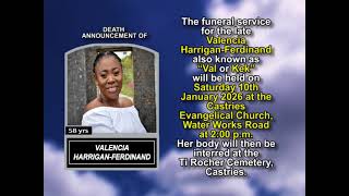 Valencia Harrigan Ferdinand ~ Short Obituary