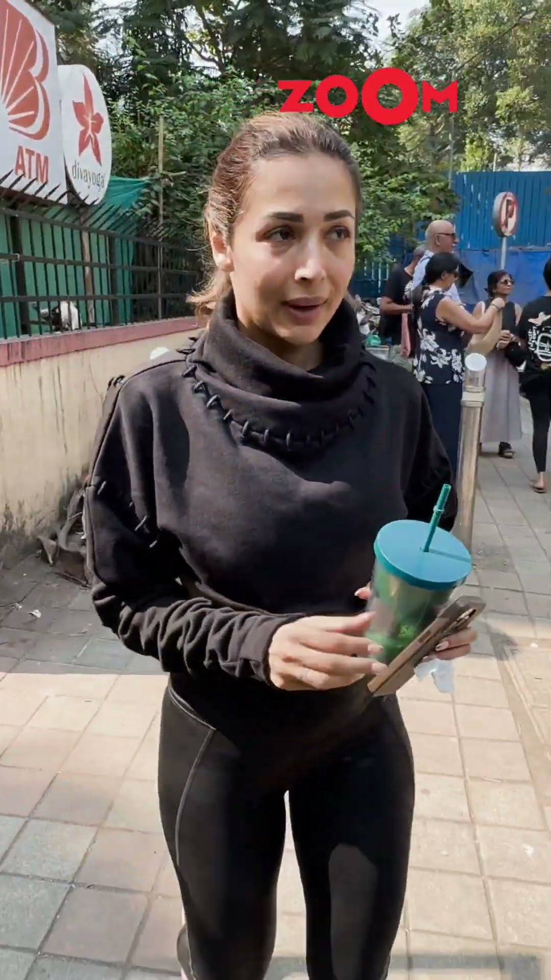 Malaika Arora SLAYS with her all black gym look ? #malaikaarora #shorts