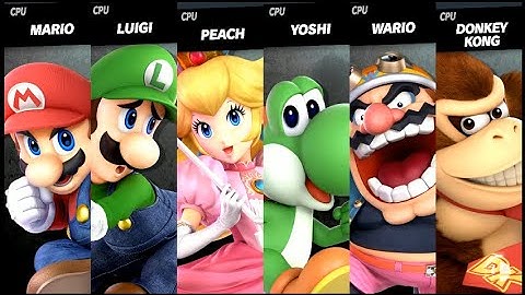 Mario VS Luigi VS Peach VS Yoshi VS Wario VS Donkey Kong LV 9 CPU Battle Super Smash Bros Ultimate