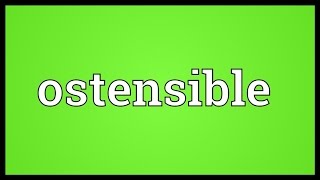 Ostensible Meaning