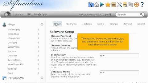 How to install MediaWiki from Softaculous