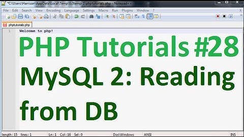 Basic PHP Programming Tutorial 28: MySQL Database Part 2: Reading From Database
