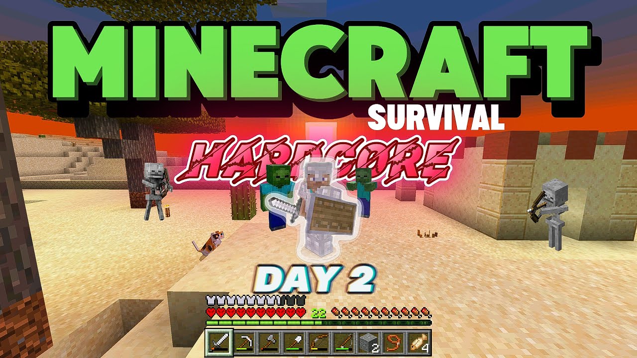 MINECRAFT HARDCORE DAY 2 CHALLENGE STARTS NOW! - YouTube