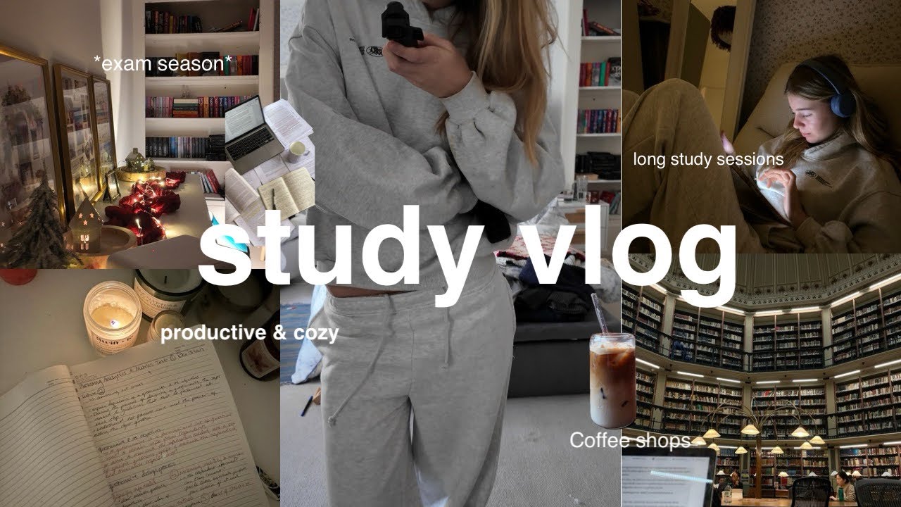 PRODUCTIVE STUDY VLOG 👩‍🎓 exam season days in the life, study sessions, cozy evenings
