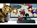Cat reaction to Among Us distraction dance New version.
