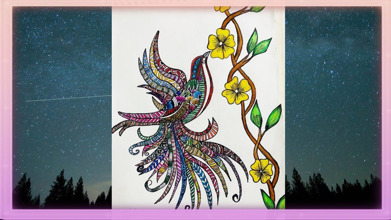 A Beautiful bird 🦢 with mandala art feather 🖊🖌 