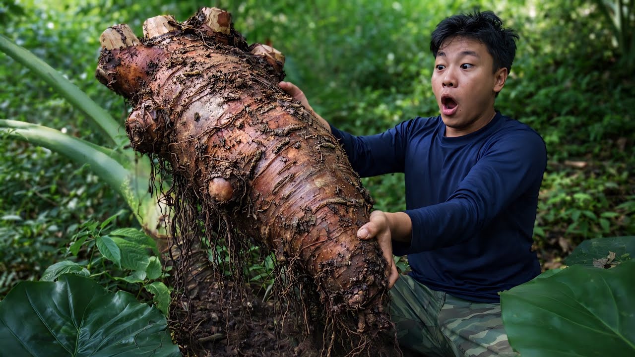 CEO leaves city for the forest and stumbles upon an unprecedentedly huge taro root!