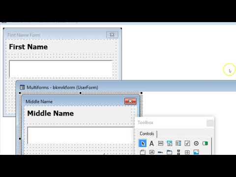 MS Word: Inserting information into a bookmark using multiple forms.