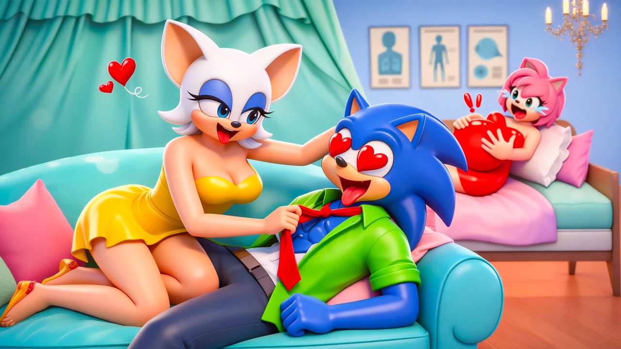 SONIC FALLS IN LOVE ON THE COUCH! SOMEONE GETS JEALOUS | Sonic The Hedgehog 3 Animation