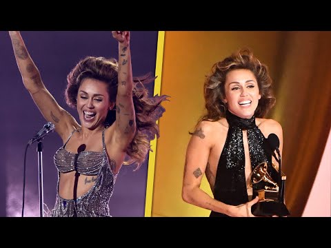 Watch Miley Cyrus Perform Flowers After First Grammy Win!