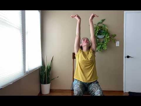 Chair yoga: balance, hip strengthening, rotator cuff exercises