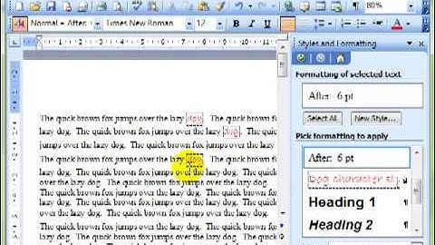 AM 3.1.3.1 Character styles Microsoft Word 2003