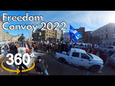 Freedom Convoy 2022 in 360° - Ottawa Parliament Hill to Fairmont Château Laurier - Friday Jan 28