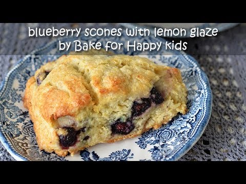 Blueberry Scones with Lemon Glaze
