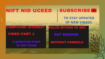 COMPOUND INTEREST FOR NIFT NID UCEED AND OTHER EXAMS PART 1