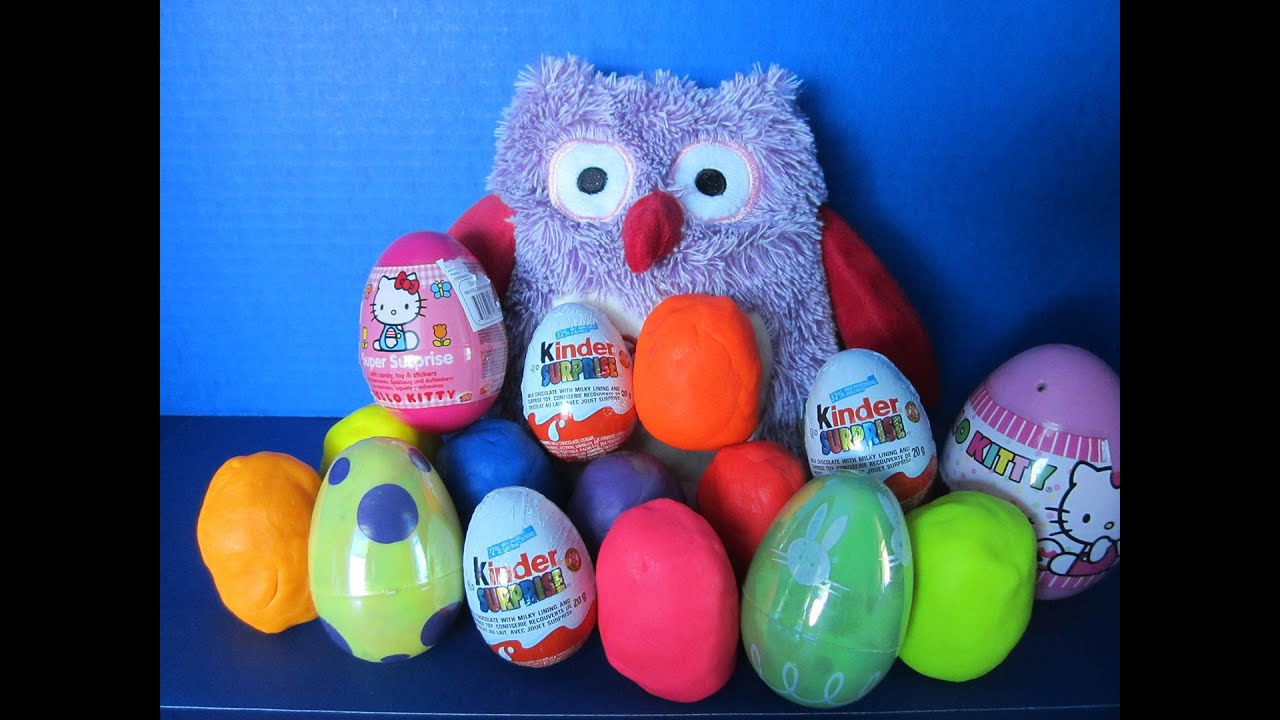 Play Doh Kinder Surprise Eggs - Hello Kitty - Playdoh Eggs - YouTube