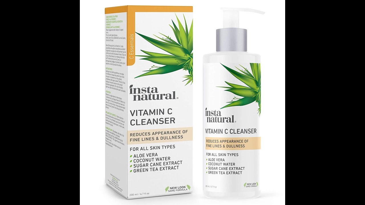 InstaNatural Vitamin C Face Wash Anti Aging Face Wash and Exfoliating Face Wash with