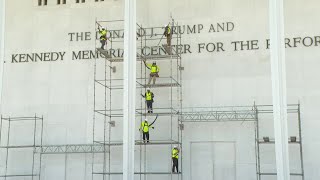 Trump's name at Kennedy Center coming down: Crews prepare to remove name, which president appealed