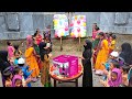New strange game of spinning and matching colored paper to burst the balloon | SS food challenge