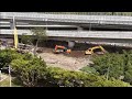 2026.06.04 淡江大橋 八里端觀察 匝道區東側邊坡重力擋土牆施工 噴砂固坡綁鋼筋施工 概況 空拍直播