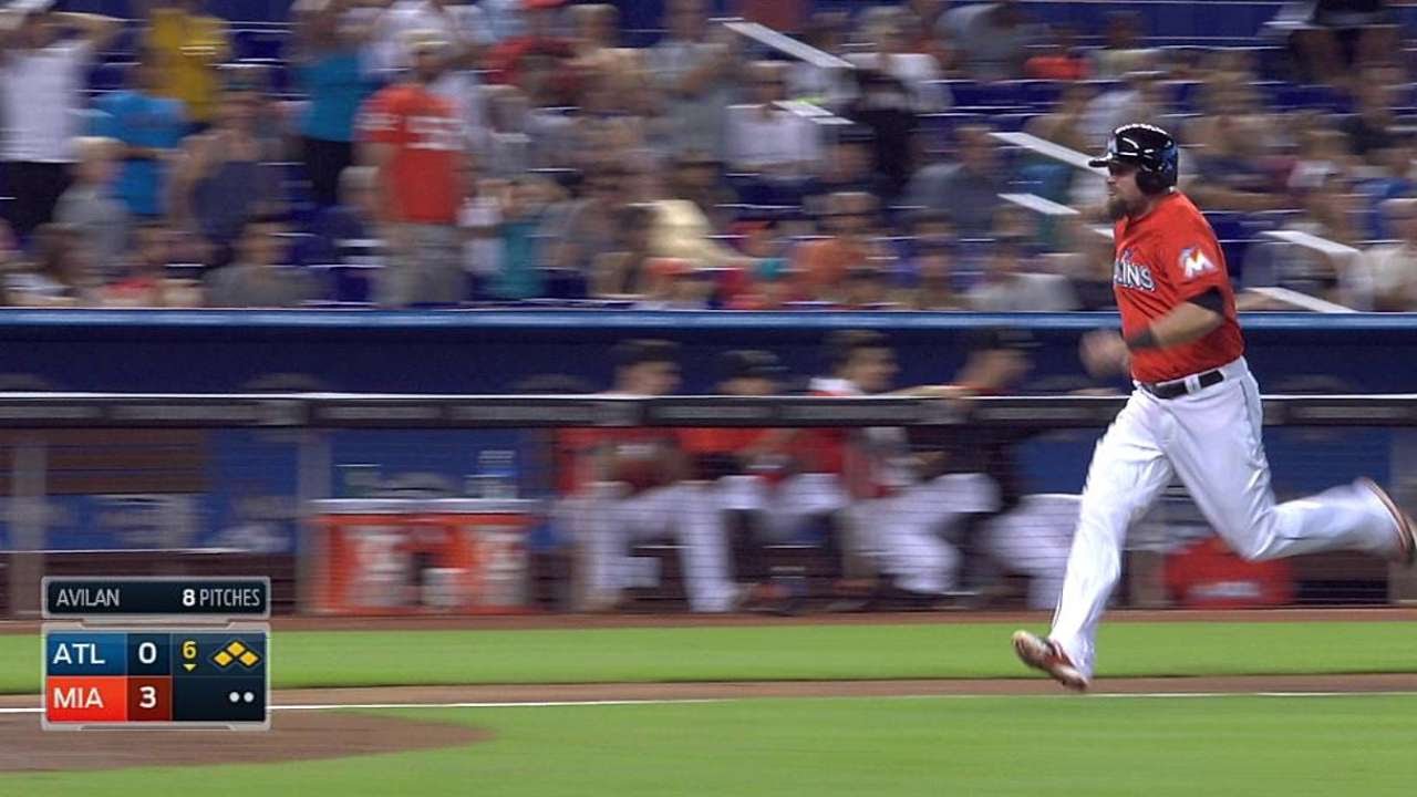 ATL@MIA: Saltalamacchia plates McGehee with sac fly