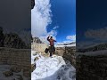 Vikos valley in greece❄️ #vikosvalley #vikos #greece #snow #scrambler #royalenfieldhimalayan
