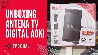 Unboxing antena tv digital tv analog aoki at 3000