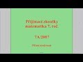 Přímá úměrnost - Př. 7. (2017) | Přijímací zkoušky z matematiky