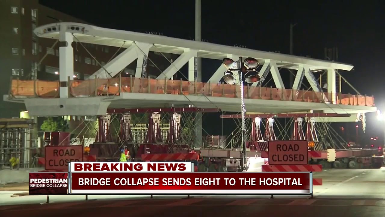 At least one dead in pedestrian bridge collapse at university in Miami ...