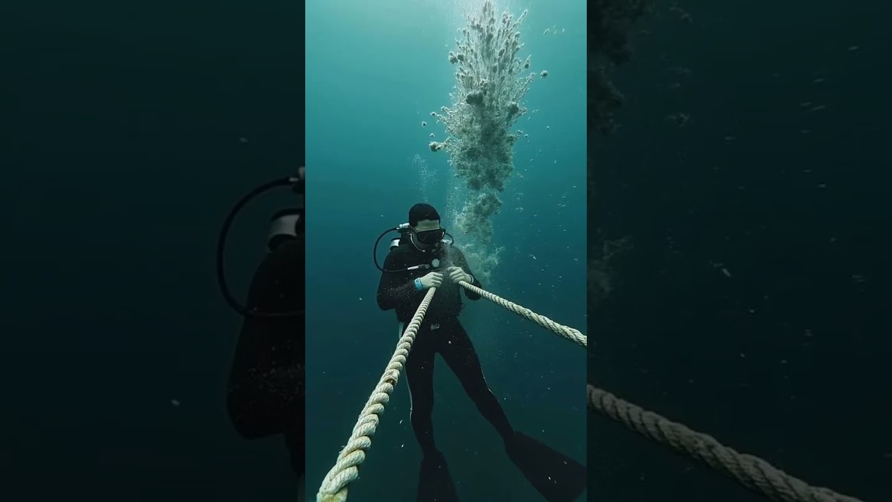 Diver Removes Rope from Whale Tail 🐋