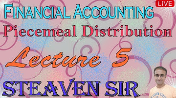 S.Y.B.com I S.Y.B.A.F I  Subject-Financial Accounting I Chapter-Piecemeal Distribution I Lecture 5