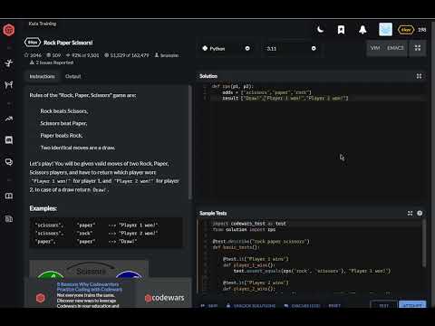 codewars python Rock Paper Scissors!
