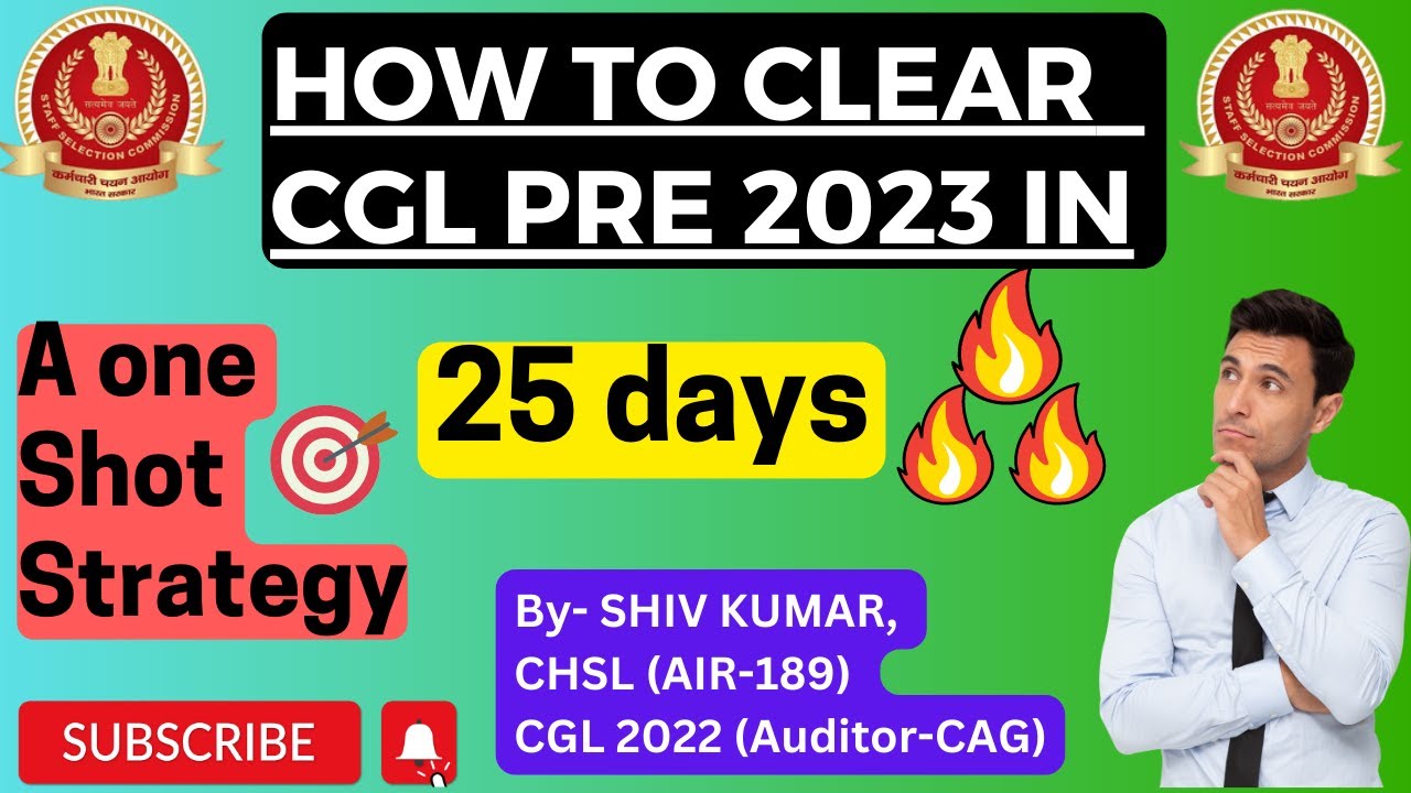 How to clear SSC CGL Pre 2023 in 25 days | A one Shot Strategy | SSC ...