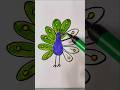 Easy Peacock 🦚 drawing for kids #kidsart #kids #shorts #ytshorts #diy #drawing