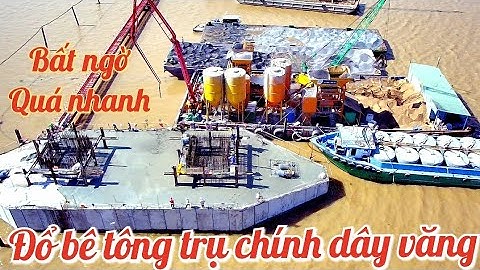 Cầu Rạch Miễu 2 trụ chính dây văng đổ bê tông bệ trụ cầu / cầu rạch miễu 2