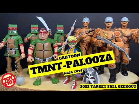 NECA TMNT(Cartoon) Crooked Ninja Turtle Gang and Rock Soldier Action Figure  - SIGNED with TMNT Headsketch