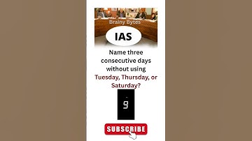 Can You Name 3 Consecutive Days Without Saying Tuesday, Thursday, or Saturday? 🤔🔥 #IASChallenge