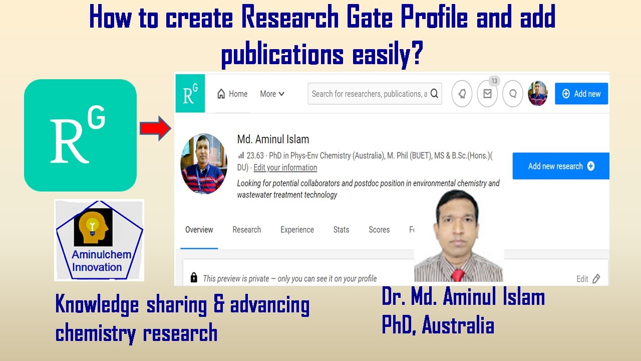 How To Create Research Gate Profile And Add Article