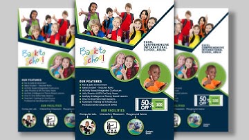Back to school flyer design in photoshop | How to design back to school flyer