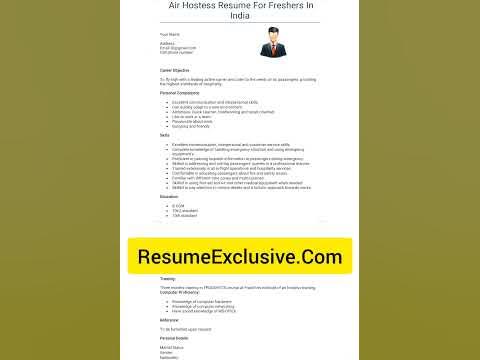 air hostess resume for freshers in india