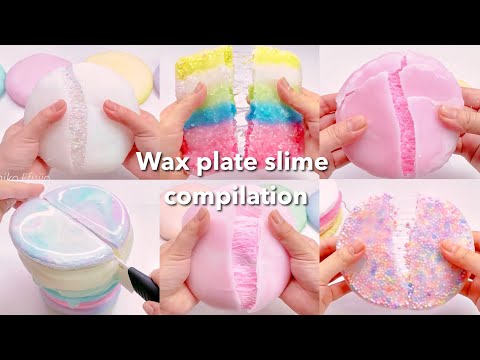 【ASMR】🟡パキパキおせんべいスライムまとめ🟠【音フェチ】Wax plate slime compilation
