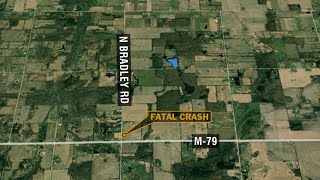 One dead, road closed after three-car crash in Eaton County