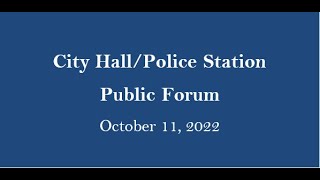 City Hall/Police Station Public Forum