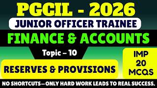 Reserves &amp; Provisions MCQS | PGCIL Finance &amp; Accounts 2026 | PGCIL Finance &amp; Accounts MCQS PDF 2026