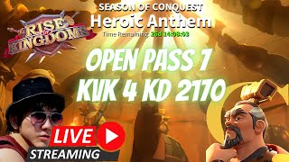 LIVE - LANJUT CARI KILL OPEN PASS 7 KVK 4 KD 2170 YUK RISE OF KINGDOMS INDONESIA KINGDOM