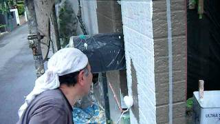 外壁塗装埼玉県（川越市）コスモスペイントのサイディング中塗り