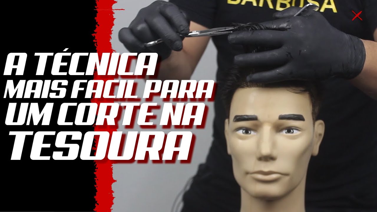 O JEITO MAIS FACIL DE CORTAR UM CABELO NA TESOURA | BARBEIRO BARBOSA