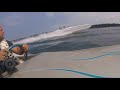 One fast v drive pulling with powerboats in rough sea @ poker run sweden
