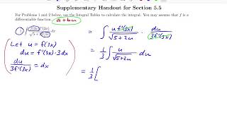 Math 211 Section 5.5 Supplement Exercise 1