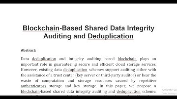 Blockchain Based Shared Data Integrity Auditing and Deduplication